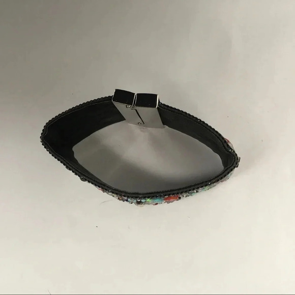 Multi Stone Beaded Magnetic Clasp Wrap Cuff Bracelet - Picture 3 of 7